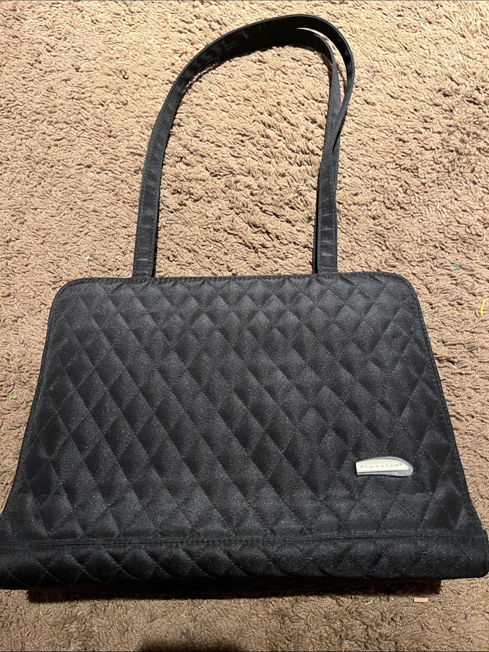 Travelon Black Quilted Shoulder Tote